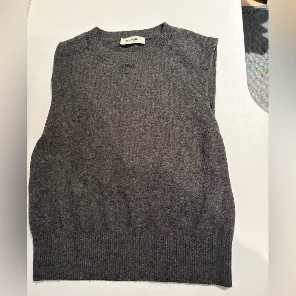 Sandro Charcoal Knit Sweater